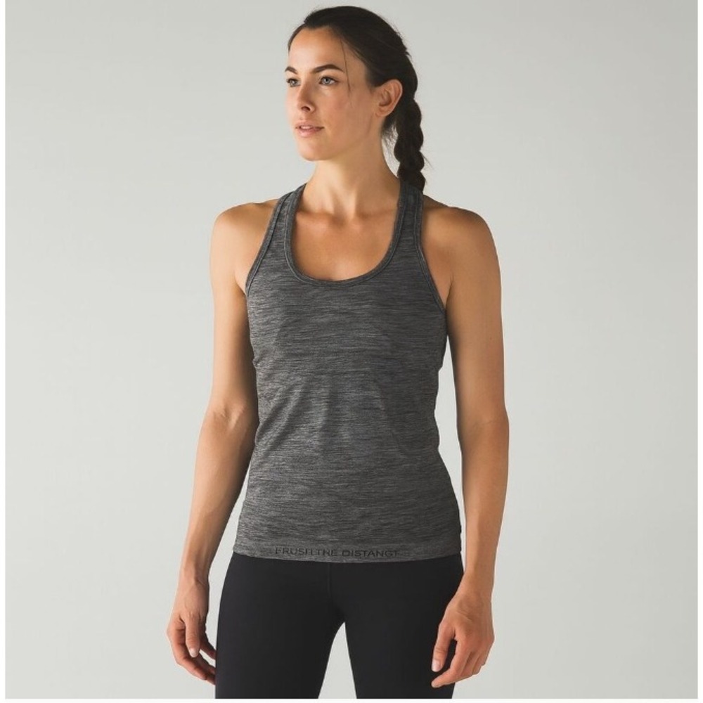 Lululemon Swiftly Stride Racerback Tank Top Womens 8 Heathered Grey Running Gym
